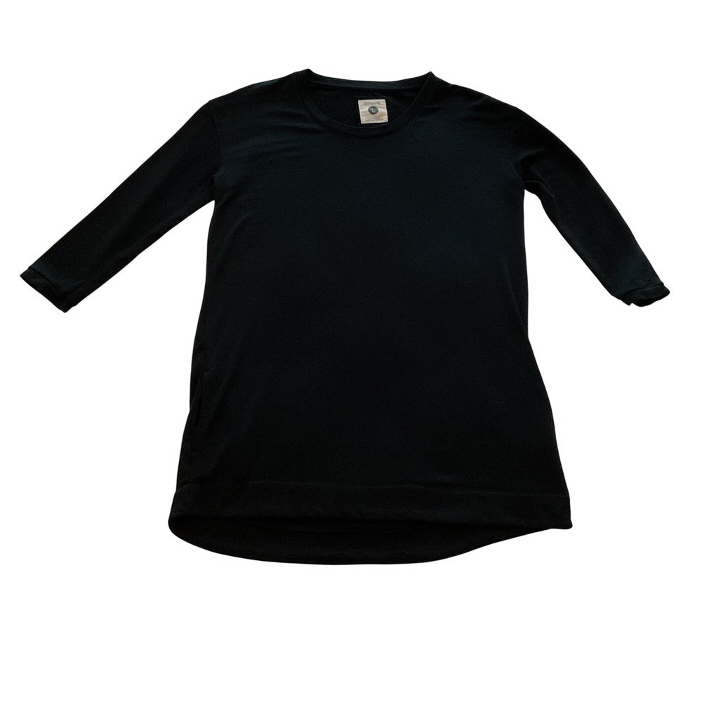 Cotton On Womens Black Long Sleeve Crew Neck High Low Top Size L 234137